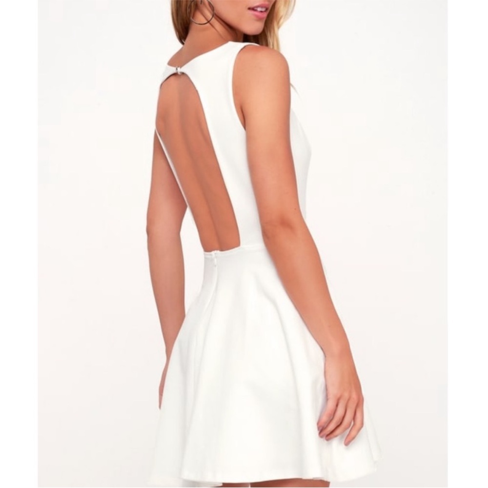 Lulus White Backless Skater Dress